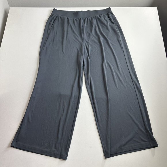 Fabletics‎ Women's Plus Size 1X Gray Go-To Wide Leg Fleece Sweatpants Wide Leg - Picture 1 of 8